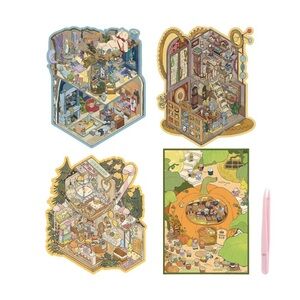 Large 3D Sticker Scenes for Adults Stress Relief with Reusable Stickers